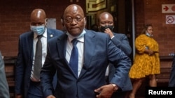 File - Former South African President Jacob Zuma enters the High Court in Pietermaritzburg, South Africa, Jan. 31, 2022.
