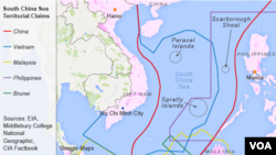 Klaim-klaim wilayah di Laut China Selatan.