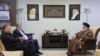 Pemimpin Hizbullah Lebanon Sayyed Hassan Nasrallah, Sekjen Jihad Ziyad al-Nakhalah dan wakil pemimpin Hamas, Sheikh Saleh al-Arouri di lokasi yang tidak diketahui identitasnya dalam gambar selebaran yang dirilis 25 Oktober 2023. (Kantor Media/Handout Hizbullah via REUTERS)