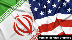 پرچم‌های دو کشور آمریکا و ابران