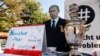 GERMANY -- A mock offer of "Novichok Tea" is seen in front of an effigy of Russian President Vladimir Putin outside the Russian embassy on Unter den Linden in Berlin, Sept. 23, 2020.