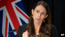 Perdana Menteri Selandia Baru Jacinda Ardern di Wellington, Selandia Baru, Senin, 7 Maret 2022. (Foto: via AP)