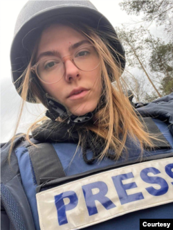 Ukrainian journalist Oleksandra Kuvshynova is seen in this undated photo. (Photo courtesy of O. Kuvshynova)