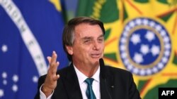 Presiden Brasil Jair Bolsonaro di Istana Planalto, Brasilia, 15 Maret 2022. ( EVARISTO SA / AFP)