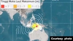 BMKG melaporkan gempa bumi dengan magnitudo 7,9 dengan pusat di perairan barat laut Maluku Tenggara (foto: Twitter BMKG)