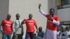 Senegalese journalists demonstrate in support of their imprisoned colleague Pape Ale Niang at the press house in Dakar on Jan. 4, 2023. On Jan. 10, 2023, a judge ordered the release of Niang after he was detained for more than two months.