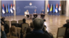 Konferencija za medije predsednika Srbije Aleksandra Vučića zajedno sa liderima Republike Srpske (foto: screenshot)