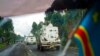 U.N. vehicles patrol the road leading to the front line in Goma, Democratic Republic of the Congo, Nov. 25, 2022.