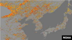 5월 23~29일 사이 한반도 일대 가뭄 상황을 보여주는 미 국립해양대기청(NOAA) 자료. '심각'을 나타내는 검붉은색 점을 북한 곳곳에서 볼 수 있다. 자료=NOAA