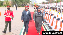 Presidente de Moçambique, Filipe Nyusi (esq) e Presidente da Tanzânia, Samia Suluhu Hassan. Maputo, 21 setembro 2022