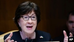 FILE - U.S. Senator Susan Collins of Maine in Washington on May 25, 2022. She is part of a bipartisan group of senators proposing changes to the Electoral Count Act, the law for certifying presidential elections that came under scrutiny after the Jan. 6 attack on the Capitol.