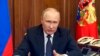 Presiden Rusia Vladimir Putin menyampaikan pidato tahunannya di Moskow, Russia, Wednesday, Sept. 21, 2022. (Russian Presidential Press Service via AP)