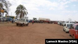 Motorists queuing for fuel at a pump station in Malawi, Sept. 8, 2022.