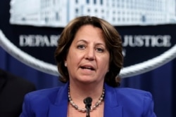 FILE - Deputy Attorney General Lisa Monaco speaks during a news conference at the Justice Department in Washington, June 7, 2021.