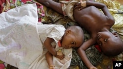 Dua anak yang menderita malaria dirawat di puskesmas di desa Walikale, Kongo (foto: ilustrasi).