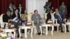ASEAN foreign ministers of Cambodia, center, Brunei, right, and Secretary-General Surin Pitsuwan take part in the ASEAN Foreign Ministers' Meeting with ASEAN Inter-Governmental Commission on Human Rights Representative at Peace Palace in Phnom Penh, Cambo