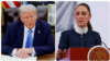 Kombinasi foto: Presiden AS Donald Trump dan Presiden Meksiko, Claudia Sheinbaum. 