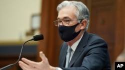 Federal Reserve Chairman Jerome Powell testifies before a House Financial Services Committee hearing on Capitol Hill in Washington, Wednesday, Dec. 2, 2020. (Greg Nash/Pool via AP)