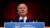 Presiden terpilih Joe Biden berbicara di Queen theater, Wilmington, Delaware hari Rabu (25/11). 