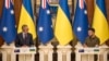 Ukrainian President Volodymyr Zelenskyy, holds a press conference with Australian Prime Minister Anthony Albanese, in Kyiv, Ukraine, July 3, 2022. 