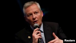 Menteri Keuangan Perancis Bruno Le Maire di Washington, 20 April 2018. (Foto: dok).