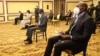 Jornalistas em entrevista com o Presidente angolano, João Lourenço, 6 de Janeiro de 2022