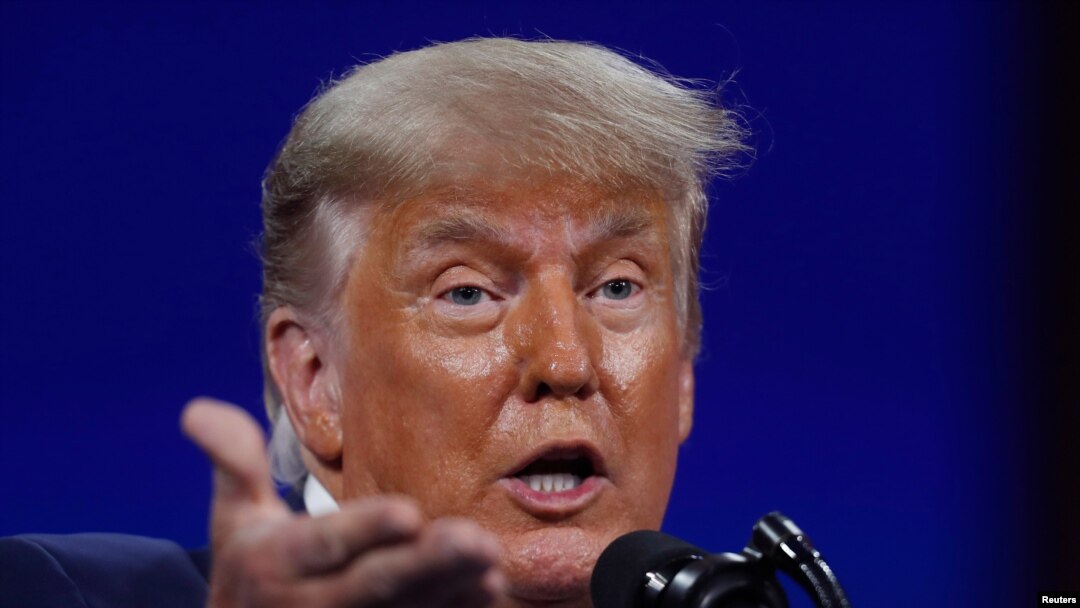 FILE - Former U.S. President Donald Trump speaks at the Conservative Political Action Conference in Orlando, Fla., Feb. 28, 2021.
