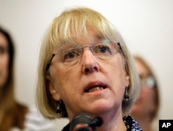Sen. Patty Murray, D-Wash., speaks at a news conference in Seattle, Feb. 21, 2017.