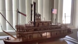 River boat model used in his granddaughters' online lessons provided by retired professor and grandparent David Smith via Skype.
