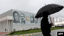 نمایی از کمپ اشرف ۳ در آلبانی که مقر مجاهدین خلق است. 