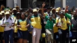 Delegados chegam à conferência electiva do ANC em Joanesburgo, África do Sul, Dez.16, 2017. 