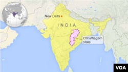 Peta wilayah Chhattisgarh, India