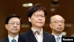 香港特首林鄭月娥在記者會上 (2019年8月5日)