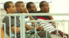 Defendants Abdiweli Ahmed Diriye, Abdul Abdi Warsame, Hassan Aden Isak, and Mukhtar Mohamud Hassan appear before a military tribunal in Mogadishu, Jan. 1, 2018, in connection with the Oct. 14 truck bombing in Mogadishu that killed 512 people.
