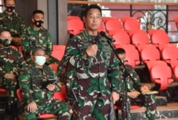 Kepala Staf TNI Angkatan Darat (AD) Andika Perkasa dalam konferensi pers di Mabes AD Jakarta pada Minggu (30/8/2020). (Foto: TNI AD)