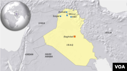 A map showing Duhok and other cities in Iraq.