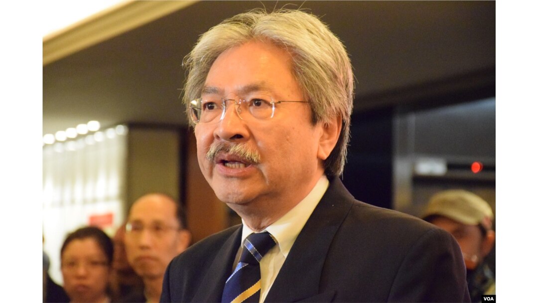 香港特首候選人曾俊華。(美國之音湯惠芸)