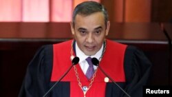 Ketua Mahkamah Agung Venezuela, Maikel Moreno, berbicara dalam sebuah upacara untuk menandai pembukaan tahun kehkaminan di Mahkamah Agung, Caracas, Venezuela, 24 Januari 2019 (foto: Reuters/Carlos Garcia Rawlins)