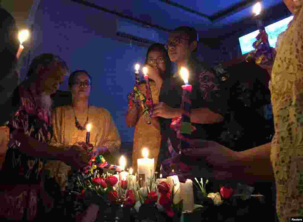 Residents affected by the tsunami attend a mass during Christmas at Carita Pentecostal Church in Pandeglang, Banten province, Indonesia, Dec. 25, 2018.