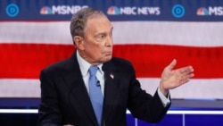 Democratic presidential candidate, former New York City Mayor Mike Bloomberg speaks during a Democratic presidential primary debate Wednesday, Feb. 19, 2020, in Las Vegas, hosted by NBC News and MSNBC. (AP Photo/John Locher)