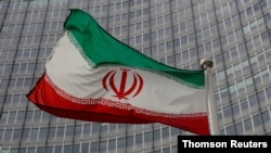 오스트리아 빈 소재 국제원자력기구(IAEA) 본부 앞에 게양된 이란 국기.