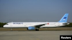 The Metrojet's Airbus A-321 with registration number EI-ETJ that crashed in Egypt's Sinai peninsula, is seen in this picture taken in Antalya, Turkey, Sept. 17, 2015.