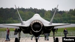FILE - A Lockheed Martin F-35 aircraft is seen at the ILA Air Show in Berlin, Germany, April 25, 2018. 
