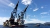 Anjungan pengeboran minyak di lapangan minyak lepas pantai Johan Sverdrup di Norwegia, dekat Stord, Norwegia, 4 September 2017. (Foto: Reuters/Nerijus Adomaitis)