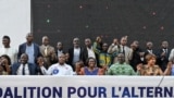 Des membres de Coalition pour l'alternance pacifique en Côte d'Ivoire (CAP-CI), réunis à Abidjan le 10 mars 2025.