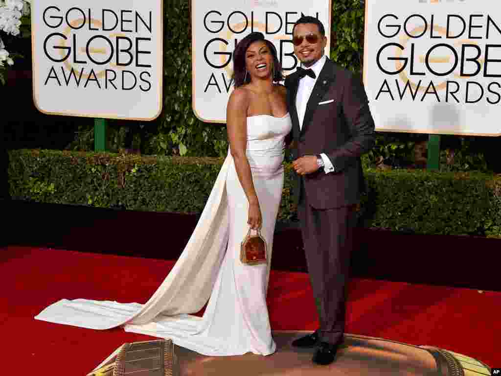 Taraji P. Henson, left, and Terrence Howard arrive at the 73rd annual Golden Globe Awards on Jan. 10, 2016, at the Beverly Hilton Hotel in Beverly Hills, Calif.