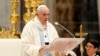 Pope Francis leads a Mass marking the World Day of Peace in St. Peter's Basilica at the Vatican, Jan. 1, 2020. 