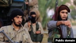 Screen grab of purported Islamic State video threatening terror attack on Washington, D.C. Video authenticity has not yet been independently confirmed, Nov. 16, 2015.