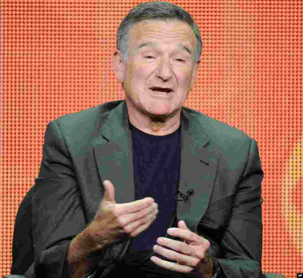 Actor Robin Williams participates in the "The Crazy Ones" panel at the 2013 CBS Summer TCA Press Tour at the Beverly Hilton Hotel in Beverly Hills, California, July 29, 2013.