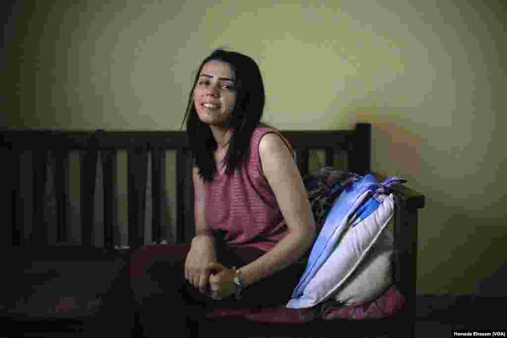 “I’ll just watch the Eid on TV at home, I can’t hang out on Eid because once before a young boy scared me with a zombie mask," Yasmine, 26, said in Cairo, June 14, 2018. "While others were saying bad words.”